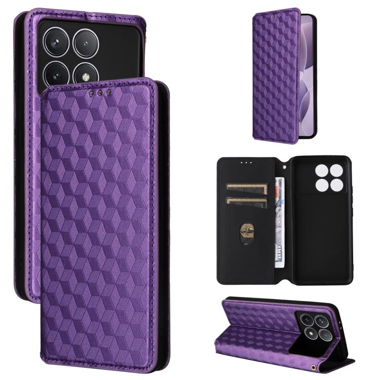 Cubic Grid Texture Flip Leather Phone Case, For Redmi Note 13 Pro 5G, For Redmi K70 / K70 Pro, For Redmi 12 4G, For Redmi Note 12S 4G Global, For Redmi Note 12 4G Global, For Redmi Note 12 Turbo 5G, For Redmi Note 12 Pro+ 5G Global                     ...