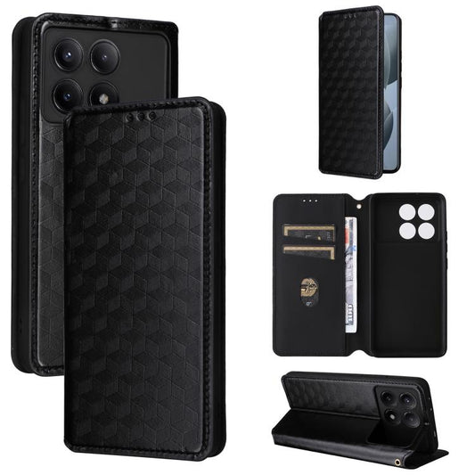 Cubic Grid Texture Flip Leather Phone Case, For Redmi K70E / Xiaomi Poco X6 Pro, For Redmi Note 13R Pro 5G, For Redmi Note 13 5G, For Redmi Note 13 Pro+ 5G, For Redmi Note 13 Pro 5G, For Redmi K70 / K70 Pro, For Redmi 12 4G, For Redmi Note 12S 4G Globa...