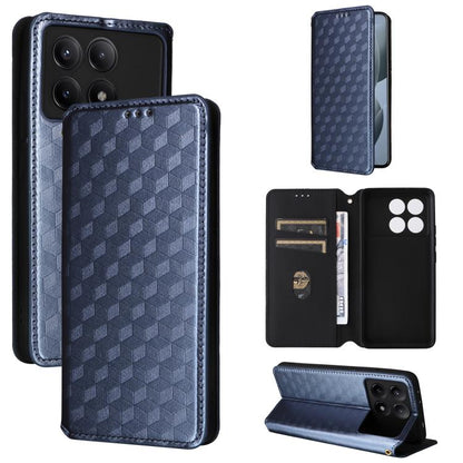 Cubic Grid Texture Flip Leather Phone Case, For Redmi K80 / K80 Pro, For Redmi Note 14 Pro 4G Global, For Redmi Note 14 4G 163.25mm, For Redmi Note 14 Pro+ 5G, For Redmi 14C 4G, For Redmi K70 Ultra, For Redmi 13 4G / Note 13R 5G, For Redmi Turbo 3 5G  ...