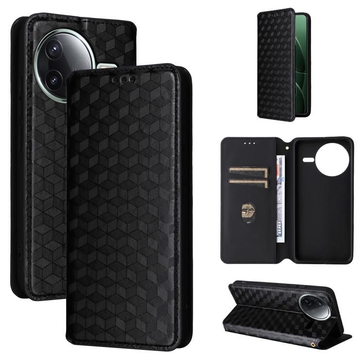 Cubic Grid Texture Flip Leather Phone Case, For Redmi K80 / K80 Pro, For Redmi Note 14 Pro 4G Global, For Redmi Note 14 4G 163.25mm, For Redmi Note 14 Pro+ 5G, For Redmi 14C 4G, For Redmi K70 Ultra, For Redmi 13 4G / Note 13R 5G, For Redmi Turbo 3 5G  ...