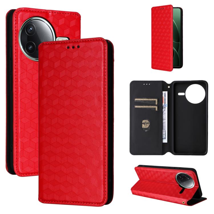 Cubic Grid Texture Flip Leather Phone Case, For Redmi K80 / K80 Pro, For Redmi Note 14 Pro 4G Global, For Redmi Note 14 4G 163.25mm, For Redmi Note 14 Pro+ 5G, For Redmi 14C 4G, For Redmi K70 Ultra, For Redmi 13 4G / Note 13R 5G, For Redmi Turbo 3 5G  ...