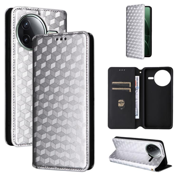 Cubic Grid Texture Flip Leather Phone Case, For Redmi K80 / K80 Pro, For Redmi Note 14 Pro 4G Global, For Redmi Note 14 4G 163.25mm, For Redmi Note 14 Pro+ 5G, For Redmi 14C 4G, For Redmi K70 Ultra, For Redmi 13 4G / Note 13R 5G, For Redmi Turbo 3 5G  ...