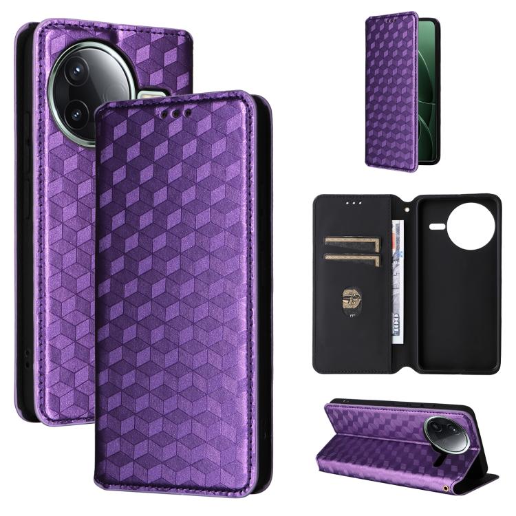 Cubic Grid Texture Flip Leather Phone Case, For Redmi K80 / K80 Pro, For Redmi Note 14 Pro 4G Global, For Redmi Note 14 4G 163.25mm, For Redmi Note 14 Pro+ 5G, For Redmi 14C 4G, For Redmi K70 Ultra, For Redmi 13 4G / Note 13R 5G, For Redmi Turbo 3 5G  ...
