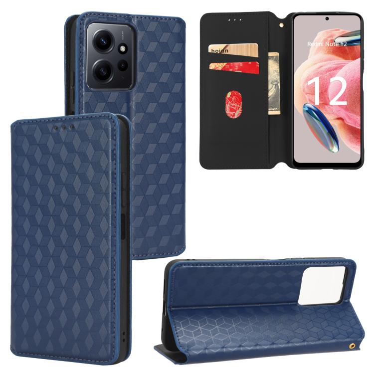 Cubic Grid Texture Flip Leather Phone Case, For Redmi Note 13 Pro 5G, For Redmi K70 / K70 Pro, For Redmi 12 4G, For Redmi Note 12S 4G Global, For Redmi Note 12 4G Global, For Redmi Note 12 Turbo 5G, For Redmi Note 12 Pro+ 5G Global                     ...