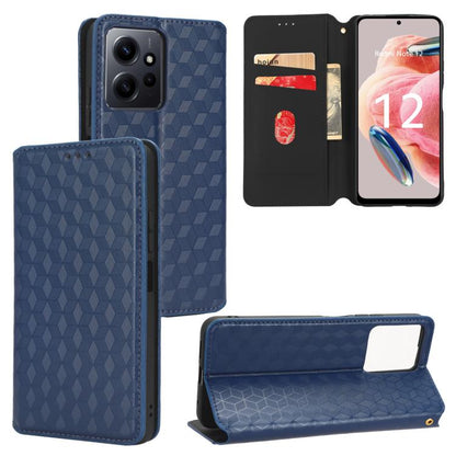 Cubic Grid Texture Flip Leather Phone Case, For Redmi Note 13 Pro 5G, For Redmi K70 / K70 Pro, For Redmi 12 4G, For Redmi Note 12S 4G Global, For Redmi Note 12 4G Global, For Redmi Note 12 Turbo 5G, For Redmi Note 12 Pro+ 5G Global                     ...