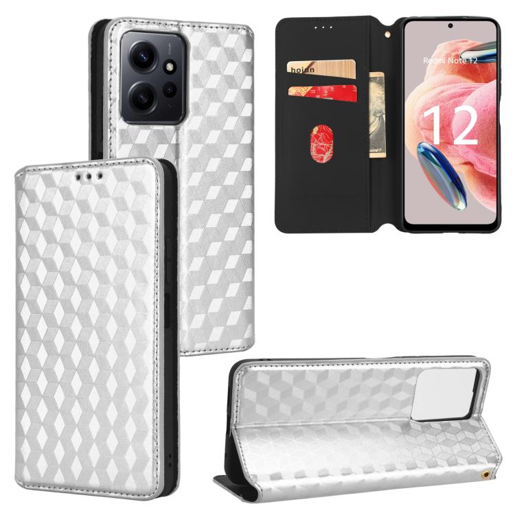 Cubic Grid Texture Flip Leather Phone Case, For Redmi Note 13 Pro 5G, For Redmi K70 / K70 Pro, For Redmi 12 4G, For Redmi Note 12S 4G Global, For Redmi Note 12 4G Global, For Redmi Note 12 Turbo 5G, For Redmi Note 12 Pro+ 5G Global                     ...