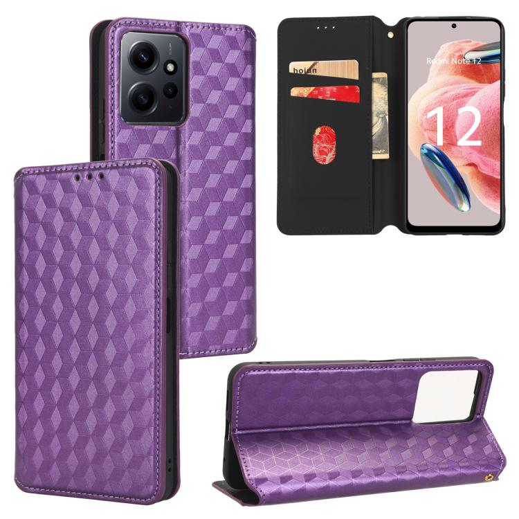 Cubic Grid Texture Flip Leather Phone Case, For Redmi Note 13 Pro 5G, For Redmi K70 / K70 Pro, For Redmi 12 4G, For Redmi Note 12S 4G Global, For Redmi Note 12 4G Global, For Redmi Note 12 Turbo 5G, For Redmi Note 12 Pro+ 5G Global                     ...