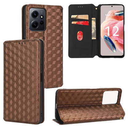Cubic Grid Texture Flip Leather Phone Case, For Redmi Note 13 Pro 5G, For Redmi K70 / K70 Pro, For Redmi 12 4G, For Redmi Note 12S 4G Global, For Redmi Note 12 4G Global, For Redmi Note 12 Turbo 5G, For Redmi Note 12 Pro+ 5G Global                     ...