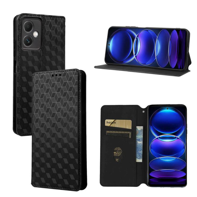 Cubic Grid Texture Flip Leather Phone Case, For Redmi Note 13 Pro 5G, For Redmi K70 / K70 Pro, For Redmi 12 4G, For Redmi Note 12S 4G Global, For Redmi Note 12 4G Global, For Redmi Note 12 Turbo 5G, For Redmi Note 12 Pro+ 5G Global                     ...