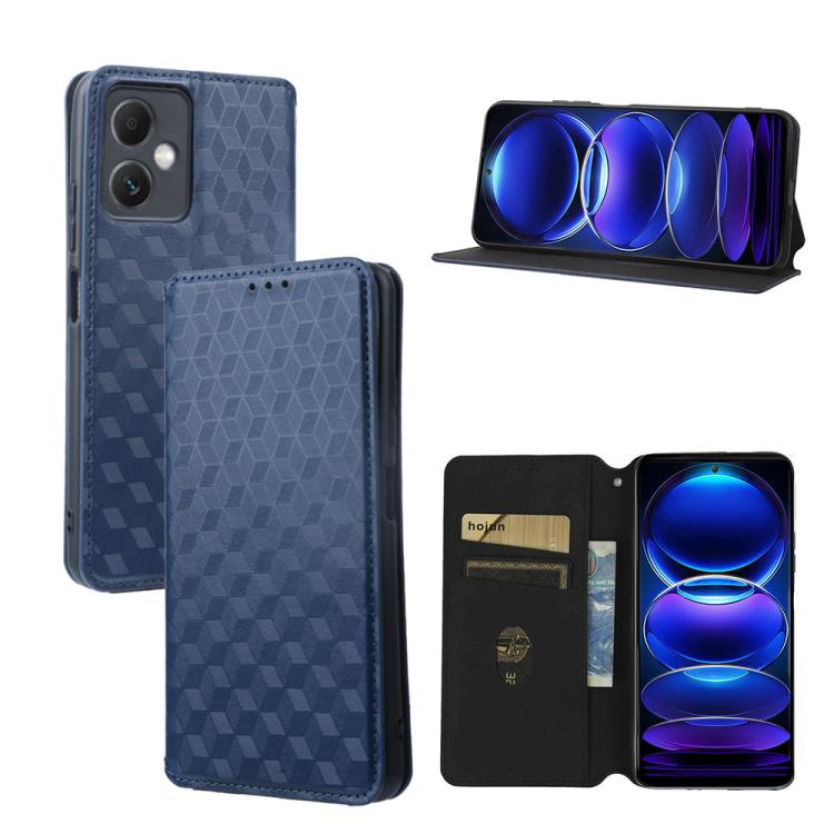 Cubic Grid Texture Flip Leather Phone Case, For Redmi Note 13 Pro 5G, For Redmi K70 / K70 Pro, For Redmi 12 4G, For Redmi Note 12S 4G Global, For Redmi Note 12 4G Global, For Redmi Note 12 Turbo 5G, For Redmi Note 12 Pro+ 5G Global                     ...