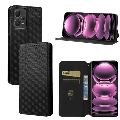 Cubic Grid Texture Flip Leather Phone Case, For Redmi Note 13 Pro 5G, For Redmi K70 / K70 Pro, For Redmi 12 4G, For Redmi Note 12S 4G Global, For Redmi Note 12 4G Global, For Redmi Note 12 Turbo 5G, For Redmi Note 12 Pro+ 5G Global                     ...