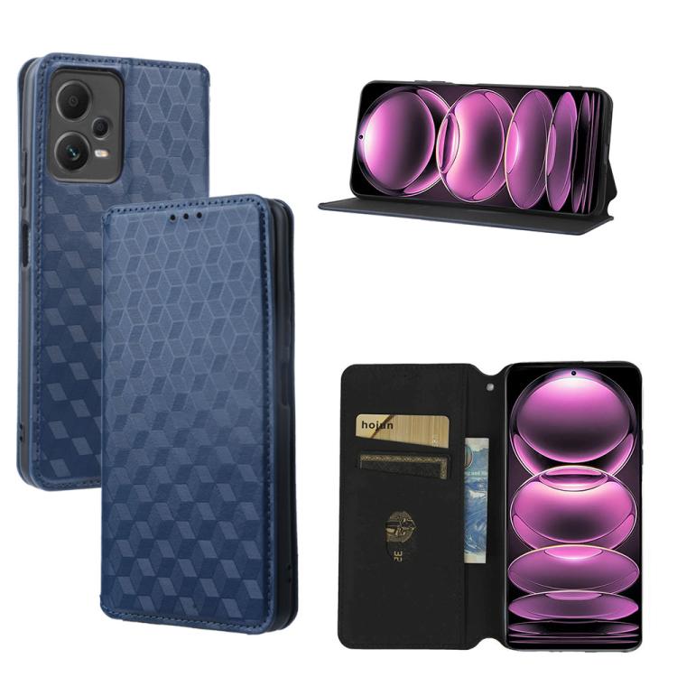 Cubic Grid Texture Flip Leather Phone Case, For Redmi Note 13 Pro 5G, For Redmi K70 / K70 Pro, For Redmi 12 4G, For Redmi Note 12S 4G Global, For Redmi Note 12 4G Global, For Redmi Note 12 Turbo 5G, For Redmi Note 12 Pro+ 5G Global                     ...