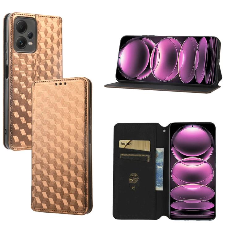 Cubic Grid Texture Flip Leather Phone Case, For Redmi Note 13 Pro 5G, For Redmi K70 / K70 Pro, For Redmi 12 4G, For Redmi Note 12S 4G Global, For Redmi Note 12 4G Global, For Redmi Note 12 Turbo 5G, For Redmi Note 12 Pro+ 5G Global                     ...