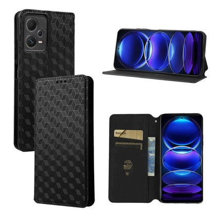 Cubic Grid Texture Flip Leather Phone Case, For Redmi Note 13 Pro 5G, For Redmi K70 / K70 Pro, For Redmi 12 4G, For Redmi Note 12S 4G Global, For Redmi Note 12 4G Global, For Redmi Note 12 Turbo 5G, For Redmi Note 12 Pro+ 5G Global                     ...