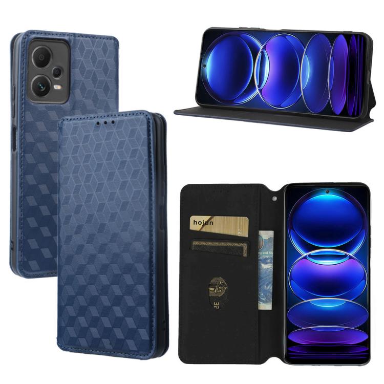 Cubic Grid Texture Flip Leather Phone Case, For Redmi Note 13 Pro 5G, For Redmi K70 / K70 Pro, For Redmi 12 4G, For Redmi Note 12S 4G Global, For Redmi Note 12 4G Global, For Redmi Note 12 Turbo 5G, For Redmi Note 12 Pro+ 5G Global                     ...