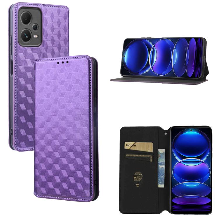 Cubic Grid Texture Flip Leather Phone Case, For Redmi Note 13 Pro 5G, For Redmi K70 / K70 Pro, For Redmi 12 4G, For Redmi Note 12S 4G Global, For Redmi Note 12 4G Global, For Redmi Note 12 Turbo 5G, For Redmi Note 12 Pro+ 5G Global                     ...