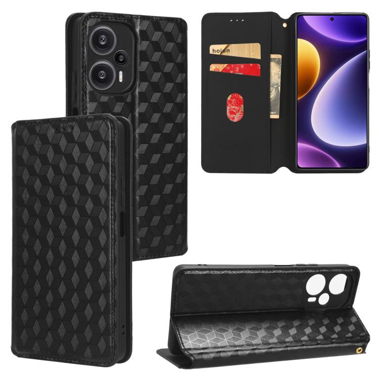 Cubic Grid Texture Flip Leather Phone Case, For Redmi Note 13 Pro 5G, For Redmi K70 / K70 Pro, For Redmi 12 4G, For Redmi Note 12S 4G Global, For Redmi Note 12 4G Global, For Redmi Note 12 Turbo 5G, For Redmi Note 12 Pro+ 5G Global                     ...