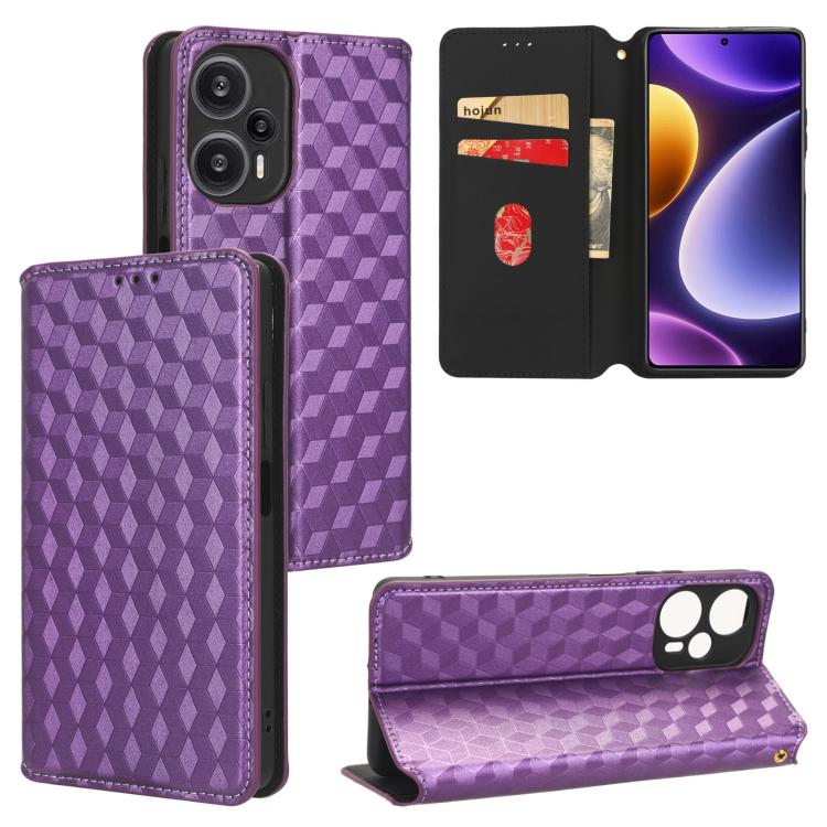 Cubic Grid Texture Flip Leather Phone Case, For Redmi Note 13 Pro 5G, For Redmi K70 / K70 Pro, For Redmi 12 4G, For Redmi Note 12S 4G Global, For Redmi Note 12 4G Global, For Redmi Note 12 Turbo 5G, For Redmi Note 12 Pro+ 5G Global                     ...