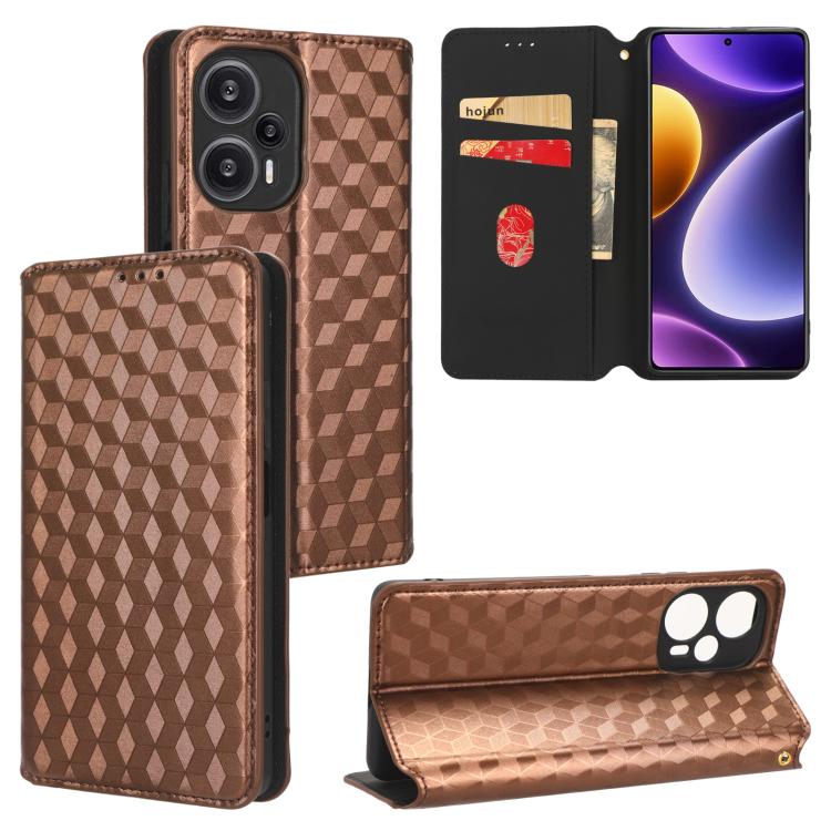 Cubic Grid Texture Flip Leather Phone Case, For Redmi Note 13 Pro 5G, For Redmi K70 / K70 Pro, For Redmi 12 4G, For Redmi Note 12S 4G Global, For Redmi Note 12 4G Global, For Redmi Note 12 Turbo 5G, For Redmi Note 12 Pro+ 5G Global                     ...