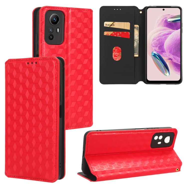 Cubic Grid Texture Flip Leather Phone Case, For Redmi Note 13 Pro 5G, For Redmi K70 / K70 Pro, For Redmi 12 4G, For Redmi Note 12S 4G Global, For Redmi Note 12 4G Global, For Redmi Note 12 Turbo 5G, For Redmi Note 12 Pro+ 5G Global                     ...