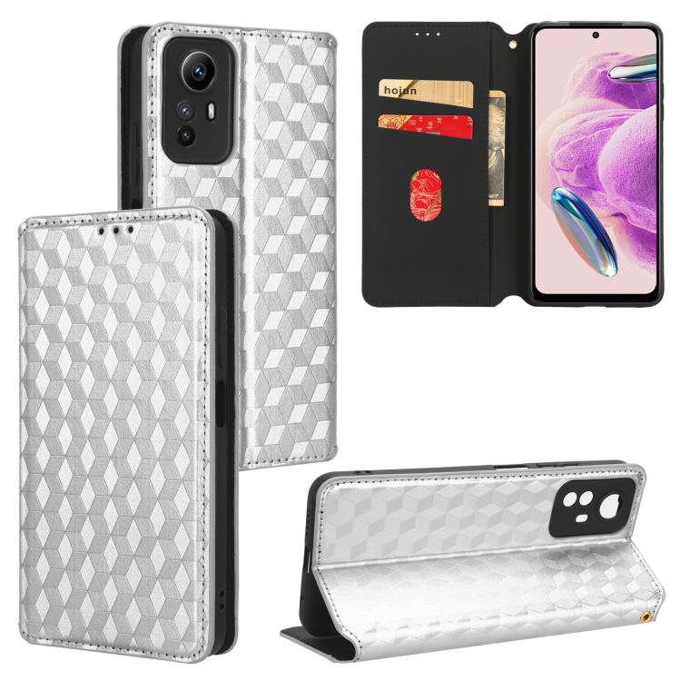 Cubic Grid Texture Flip Leather Phone Case, For Redmi Note 13 Pro 5G, For Redmi K70 / K70 Pro, For Redmi 12 4G, For Redmi Note 12S 4G Global, For Redmi Note 12 4G Global, For Redmi Note 12 Turbo 5G, For Redmi Note 12 Pro+ 5G Global                     ...