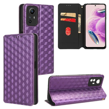 Cubic Grid Texture Flip Leather Phone Case, For Redmi Note 13 Pro 5G, For Redmi K70 / K70 Pro, For Redmi 12 4G, For Redmi Note 12S 4G Global, For Redmi Note 12 4G Global, For Redmi Note 12 Turbo 5G, For Redmi Note 12 Pro+ 5G Global                     ...