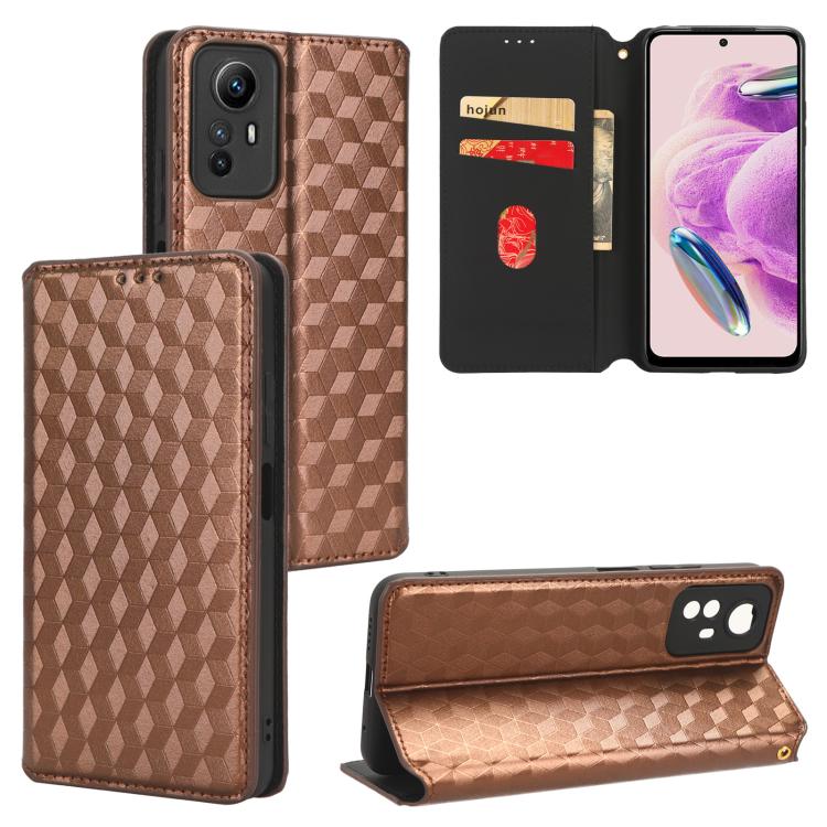 Cubic Grid Texture Flip Leather Phone Case, For Redmi Note 13 Pro 5G, For Redmi K70 / K70 Pro, For Redmi 12 4G, For Redmi Note 12S 4G Global, For Redmi Note 12 4G Global, For Redmi Note 12 Turbo 5G, For Redmi Note 12 Pro+ 5G Global                     ...