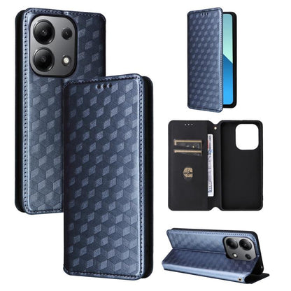 Cubic Grid Texture Flip Leather Phone Case, For Redmi K80 / K80 Pro, For Redmi Note 14 Pro 4G Global, For Redmi Note 14 4G 163.25mm, For Redmi Note 14 Pro+ 5G, For Redmi 14C 4G, For Redmi K70 Ultra, For Redmi 13 4G / Note 13R 5G, For Redmi Turbo 3 5G  ...