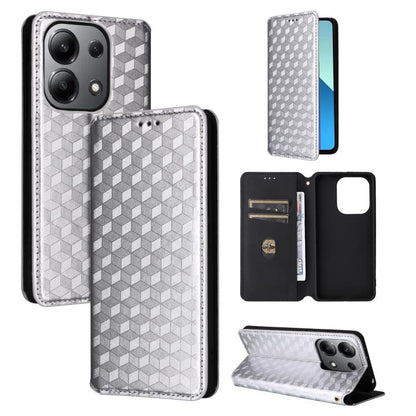 Cubic Grid Texture Flip Leather Phone Case, For Redmi K80 / K80 Pro, For Redmi Note 14 Pro 4G Global, For Redmi Note 14 4G 163.25mm, For Redmi Note 14 Pro+ 5G, For Redmi 14C 4G, For Redmi K70 Ultra, For Redmi 13 4G / Note 13R 5G, For Redmi Turbo 3 5G  ...