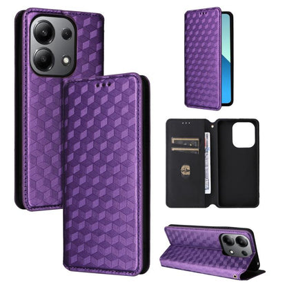 Cubic Grid Texture Flip Leather Phone Case, For Redmi K80 / K80 Pro, For Redmi Note 14 Pro 4G Global, For Redmi Note 14 4G 163.25mm, For Redmi Note 14 Pro+ 5G, For Redmi 14C 4G, For Redmi K70 Ultra, For Redmi 13 4G / Note 13R 5G, For Redmi Turbo 3 5G  ...