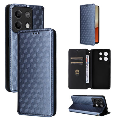 Cubic Grid Texture Flip Leather Phone Case, For Redmi K80 / K80 Pro, For Redmi Note 14 Pro 4G Global, For Redmi Note 14 4G 163.25mm, For Redmi Note 14 Pro+ 5G, For Redmi 14C 4G, For Redmi K70 Ultra, For Redmi 13 4G / Note 13R 5G, For Redmi Turbo 3 5G  ...