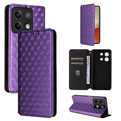 Cubic Grid Texture Flip Leather Phone Case, For Redmi K80 / K80 Pro, For Redmi Note 14 Pro 4G Global, For Redmi Note 14 4G 163.25mm, For Redmi Note 14 Pro+ 5G, For Redmi 14C 4G, For Redmi K70 Ultra, For Redmi 13 4G / Note 13R 5G, For Redmi Turbo 3 5G  ...