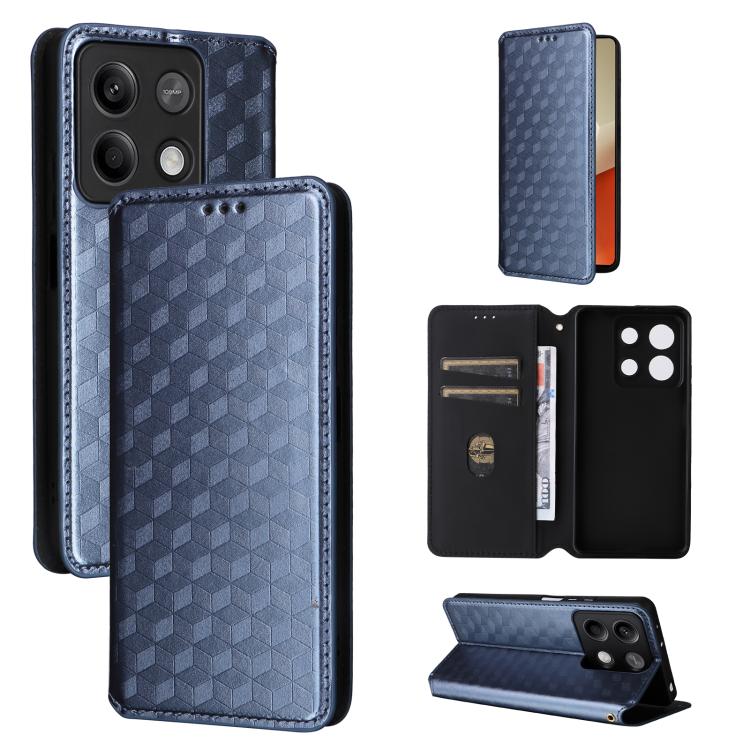 Cubic Grid Texture Flip Leather Phone Case, For Redmi Note 13 Pro 5G, For Redmi K70 / K70 Pro, For Redmi 12 4G, For Redmi Note 12S 4G Global, For Redmi Note 12 4G Global, For Redmi Note 12 Turbo 5G, For Redmi Note 12 Pro+ 5G Global                     ...