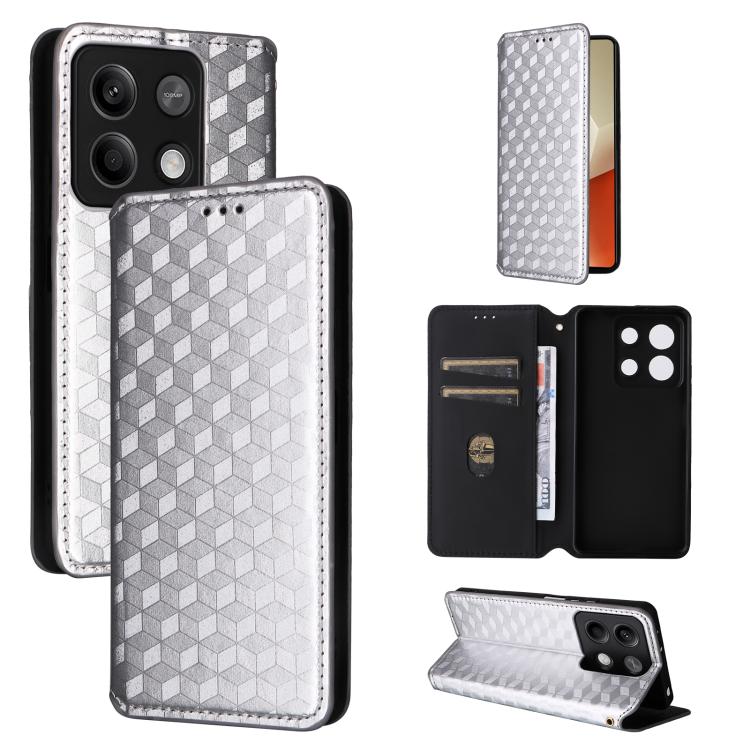 Cubic Grid Texture Flip Leather Phone Case, For Redmi Note 13 Pro 5G, For Redmi K70 / K70 Pro, For Redmi 12 4G, For Redmi Note 12S 4G Global, For Redmi Note 12 4G Global, For Redmi Note 12 Turbo 5G, For Redmi Note 12 Pro+ 5G Global                     ...