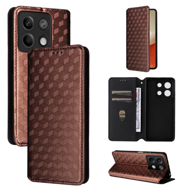Cubic Grid Texture Flip Leather Phone Case, For Redmi Note 13 Pro 5G, For Redmi K70 / K70 Pro, For Redmi 12 4G, For Redmi Note 12S 4G Global, For Redmi Note 12 4G Global, For Redmi Note 12 Turbo 5G, For Redmi Note 12 Pro+ 5G Global                     ...