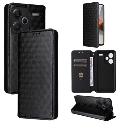 Cubic Grid Texture Flip Leather Phone Case, For Redmi K80 / K80 Pro, For Redmi Note 14 Pro 4G Global, For Redmi Note 14 4G 163.25mm, For Redmi Note 14 Pro+ 5G, For Redmi 14C 4G, For Redmi K70 Ultra, For Redmi 13 4G / Note 13R 5G, For Redmi Turbo 3 5G  ...
