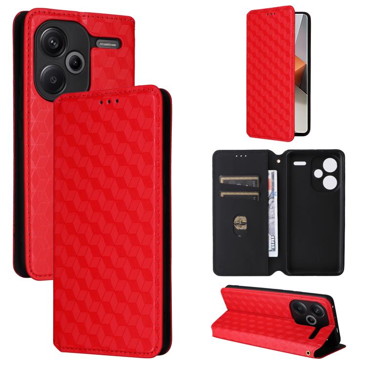 Cubic Grid Texture Flip Leather Phone Case, For Redmi K80 / K80 Pro, For Redmi Note 14 Pro 4G Global, For Redmi Note 14 4G 163.25mm, For Redmi Note 14 Pro+ 5G, For Redmi 14C 4G, For Redmi K70 Ultra, For Redmi 13 4G / Note 13R 5G, For Redmi Turbo 3 5G  ...
