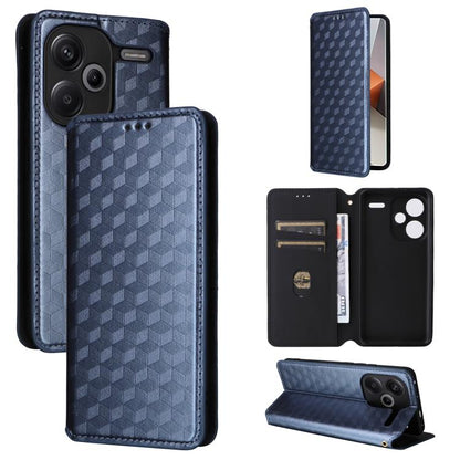 Cubic Grid Texture Flip Leather Phone Case, For Redmi K80 / K80 Pro, For Redmi Note 14 Pro 4G Global, For Redmi Note 14 4G 163.25mm, For Redmi Note 14 Pro+ 5G, For Redmi 14C 4G, For Redmi K70 Ultra, For Redmi 13 4G / Note 13R 5G, For Redmi Turbo 3 5G  ...