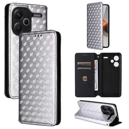 Cubic Grid Texture Flip Leather Phone Case, For Redmi K80 / K80 Pro, For Redmi Note 14 Pro 4G Global, For Redmi Note 14 4G 163.25mm, For Redmi Note 14 Pro+ 5G, For Redmi 14C 4G, For Redmi K70 Ultra, For Redmi 13 4G / Note 13R 5G, For Redmi Turbo 3 5G  ...