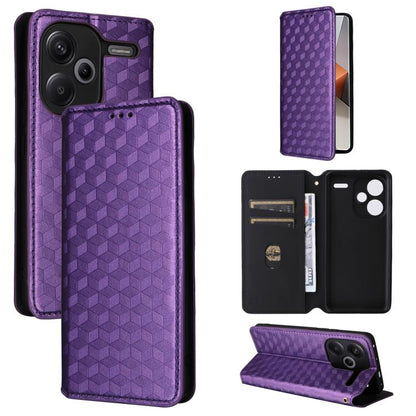 Cubic Grid Texture Flip Leather Phone Case, For Redmi K80 / K80 Pro, For Redmi Note 14 Pro 4G Global, For Redmi Note 14 4G 163.25mm, For Redmi Note 14 Pro+ 5G, For Redmi 14C 4G, For Redmi K70 Ultra, For Redmi 13 4G / Note 13R 5G, For Redmi Turbo 3 5G  ...