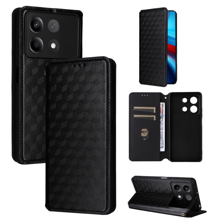 Cubic Grid Texture Flip Leather Phone Case, For Redmi K80 / K80 Pro, For Redmi Note 14 Pro 4G Global, For Redmi Note 14 4G 163.25mm, For Redmi Note 14 Pro+ 5G, For Redmi 14C 4G, For Redmi K70 Ultra, For Redmi 13 4G / Note 13R 5G, For Redmi Turbo 3 5G  ...
