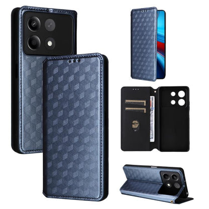 Cubic Grid Texture Flip Leather Phone Case, For Redmi K80 / K80 Pro, For Redmi Note 14 Pro 4G Global, For Redmi Note 14 4G 163.25mm, For Redmi Note 14 Pro+ 5G, For Redmi 14C 4G, For Redmi K70 Ultra, For Redmi 13 4G / Note 13R 5G, For Redmi Turbo 3 5G  ...