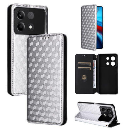 Cubic Grid Texture Flip Leather Phone Case, For Redmi K80 / K80 Pro, For Redmi Note 14 Pro 4G Global, For Redmi Note 14 4G 163.25mm, For Redmi Note 14 Pro+ 5G, For Redmi 14C 4G, For Redmi K70 Ultra, For Redmi 13 4G / Note 13R 5G, For Redmi Turbo 3 5G  ...