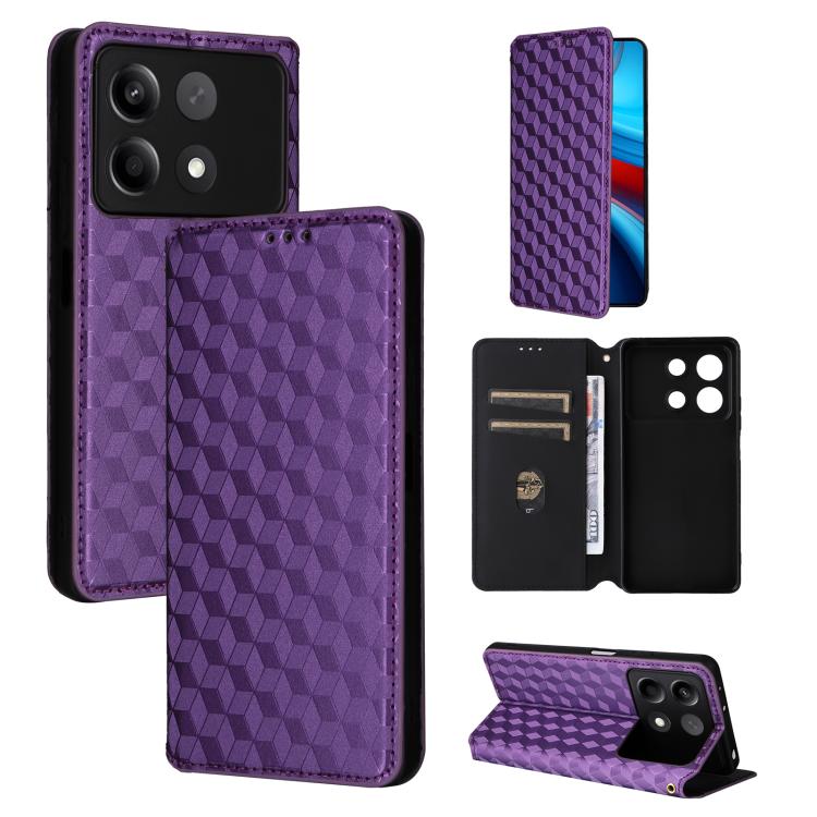 Cubic Grid Texture Flip Leather Phone Case, For Redmi K80 / K80 Pro, For Redmi Note 14 Pro 4G Global, For Redmi Note 14 4G 163.25mm, For Redmi Note 14 Pro+ 5G, For Redmi 14C 4G, For Redmi K70 Ultra, For Redmi 13 4G / Note 13R 5G, For Redmi Turbo 3 5G  ...
