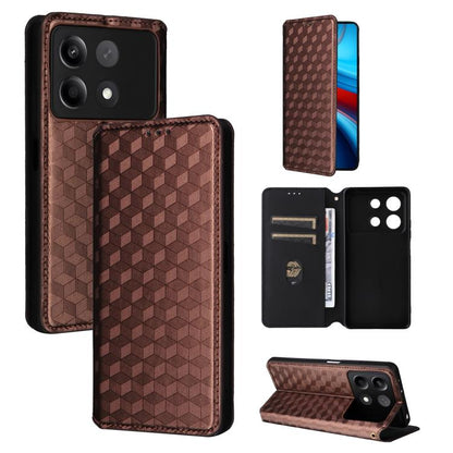 Cubic Grid Texture Flip Leather Phone Case, For Redmi K80 / K80 Pro, For Redmi Note 14 Pro 4G Global, For Redmi Note 14 4G 163.25mm, For Redmi Note 14 Pro+ 5G, For Redmi 14C 4G, For Redmi K70 Ultra, For Redmi 13 4G / Note 13R 5G, For Redmi Turbo 3 5G  ...