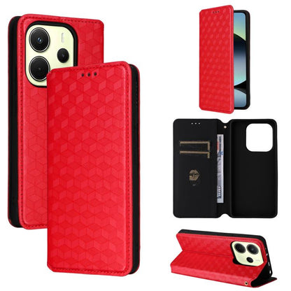 Cubic Grid Texture Flip Leather Phone Case, For Redmi K80 / K80 Pro, For Redmi Note 14 Pro 4G Global, For Redmi Note 14 4G 163.25mm, For Redmi Note 14 Pro+ 5G, For Redmi 14C 4G, For Redmi K70 Ultra, For Redmi 13 4G / Note 13R 5G, For Redmi Turbo 3 5G  ...