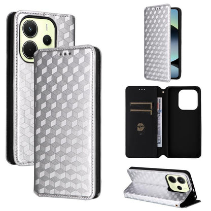 Cubic Grid Texture Flip Leather Phone Case, For Redmi K80 / K80 Pro, For Redmi Note 14 Pro 4G Global, For Redmi Note 14 4G 163.25mm, For Redmi Note 14 Pro+ 5G, For Redmi 14C 4G, For Redmi K70 Ultra, For Redmi 13 4G / Note 13R 5G, For Redmi Turbo 3 5G  ...