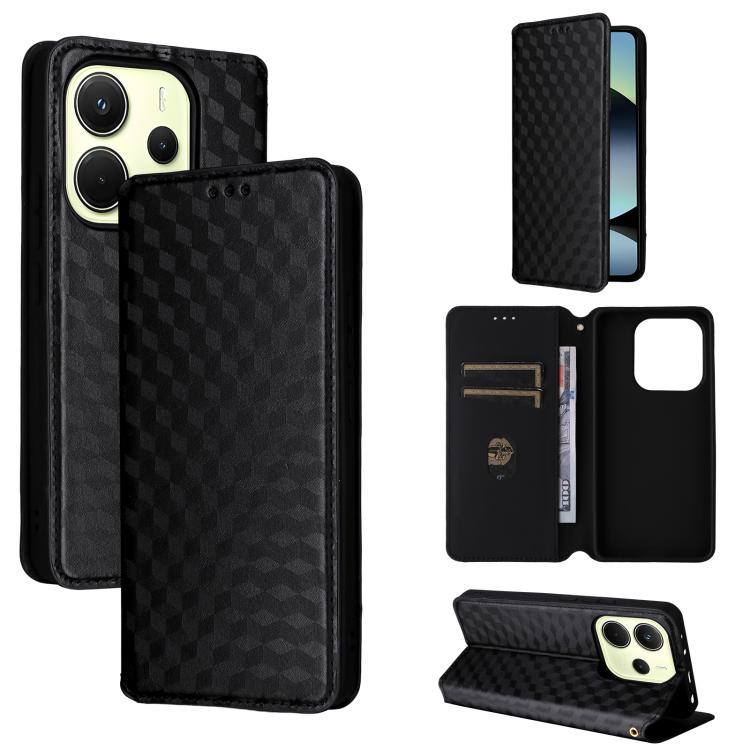 Cubic Grid Texture Flip Leather Phone Case, For Redmi A7 Pro 171mm / Poco C85x 5G, For Redmi 15a 5G, For Redmi Turbo 5 Max / Poco X8 Pro Max, For Redmi Turbo 5 5G / Poco X8 Pro 5G, For Redmi Note 15 Pro+ 5G 163.3mm/Poco M8 Pro 5G                       ...