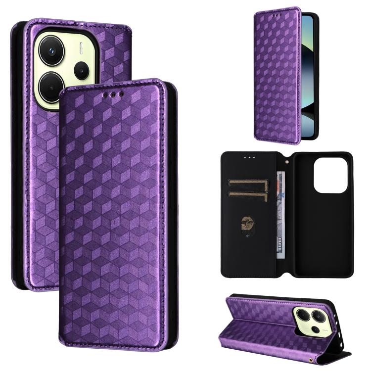 Cubic Grid Texture Flip Leather Phone Case, For Redmi A7 Pro 171mm / Poco C85x 5G, For Redmi 15a 5G, For Redmi Turbo 5 Max / Poco X8 Pro Max, For Redmi Turbo 5 5G / Poco X8 Pro 5G, For Redmi Note 15 Pro+ 5G 163.3mm/Poco M8 Pro 5G                       ...