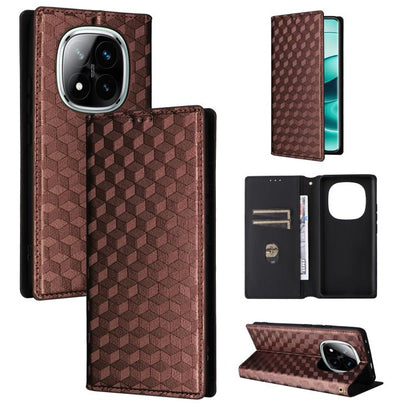 Cubic Grid Texture Flip Leather Phone Case, For Redmi K80 / K80 Pro, For Redmi Note 14 Pro 4G Global, For Redmi Note 14 4G 163.25mm, For Redmi Note 14 Pro+ 5G, For Redmi 14C 4G, For Redmi K70 Ultra, For Redmi 13 4G / Note 13R 5G, For Redmi Turbo 3 5G  ...